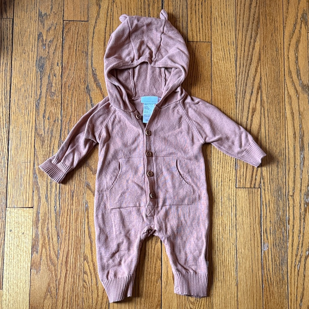 Elegant baby rust sweater outfit 3 months